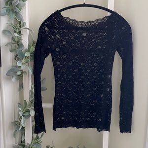 Free people long sleeve lace top